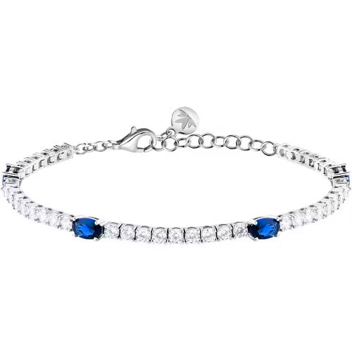 Bracciale Morellato Tesori tennis in argento con zirconi bianchi e blu