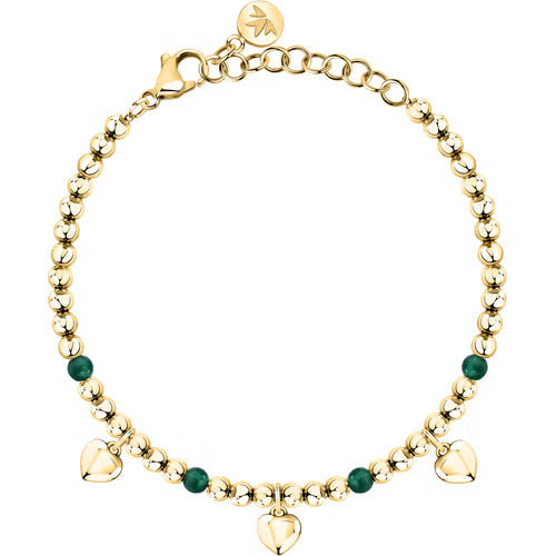 Bracciale Morellato Talismani con cuori e agata verde