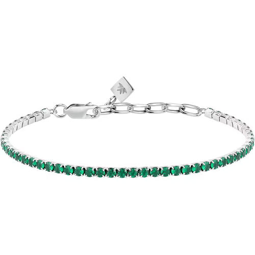 Bracciale Morellato Tennis in argento con cristalli verdi