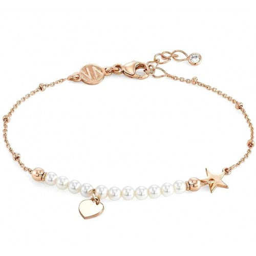 Bracciale Nomination in argento rosè con perle e cuore