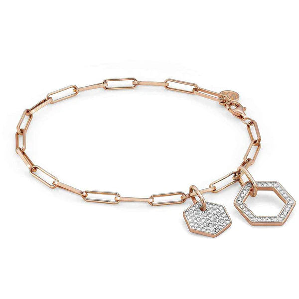 Bracciale Nomination in argento rosè con zirconi