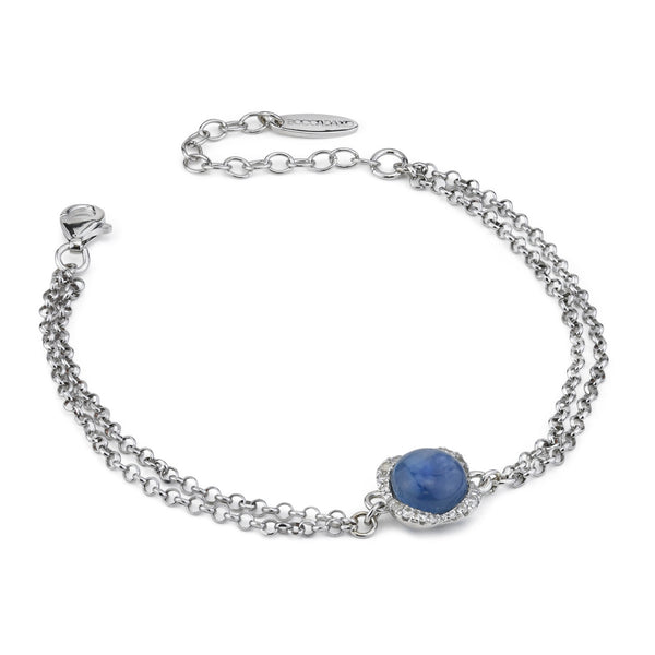 Bracciale Boccadamo in argento con fiore di cianite e zirconi