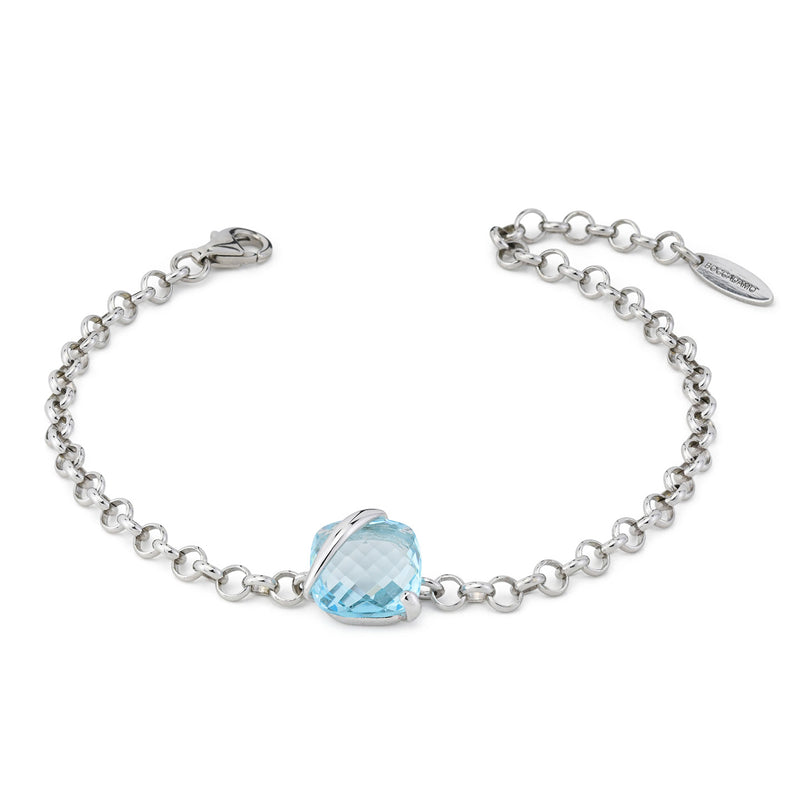 Bracciale Boccadamo in argento con cristallo acquamarina