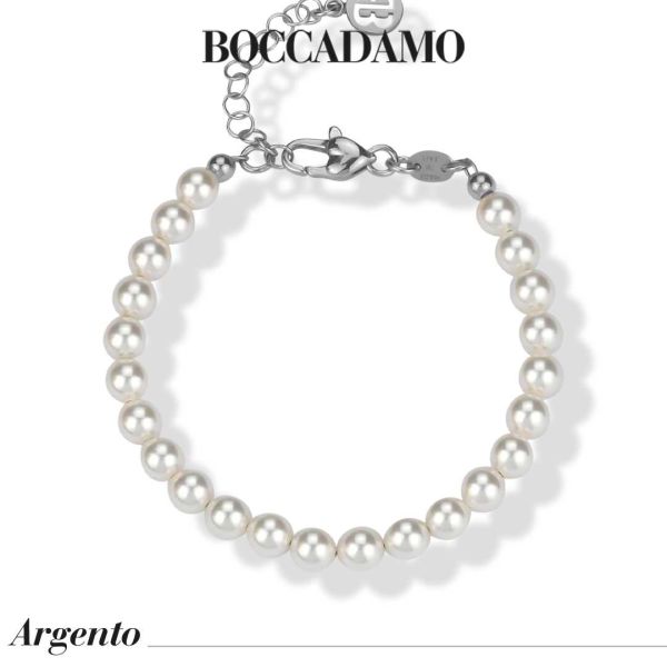 Bracciale Boccadamo in argento con filo di perle bianche