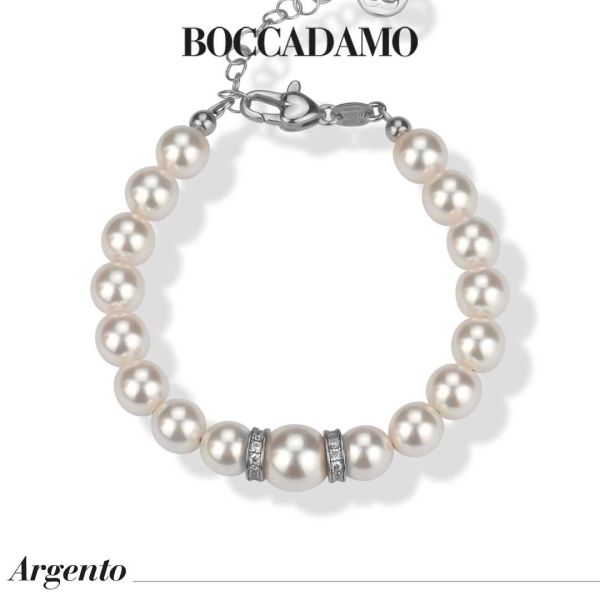 Bracciale Boccadamo con perle e elementi decorativi con zirconi