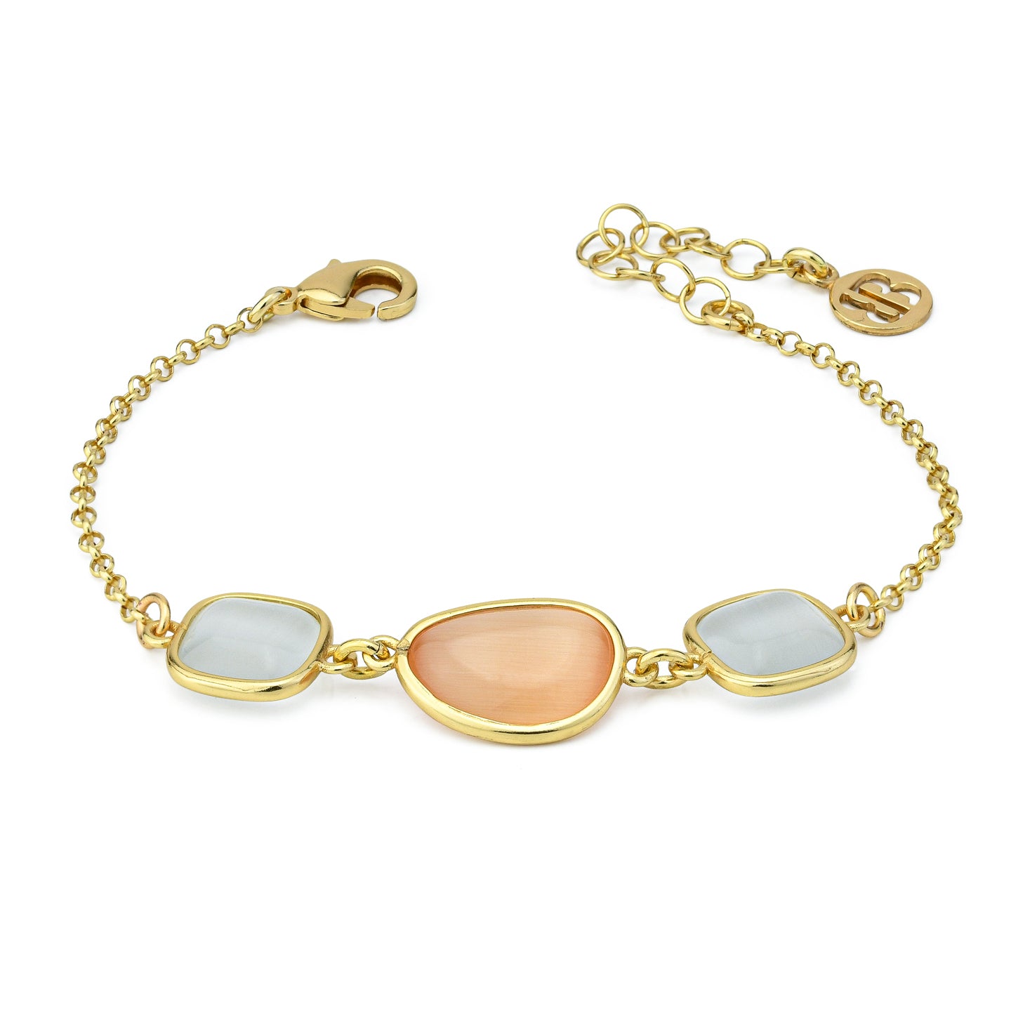 Bracciale Boccadamo placcato oro giallo con cristalli bianchi e arancione