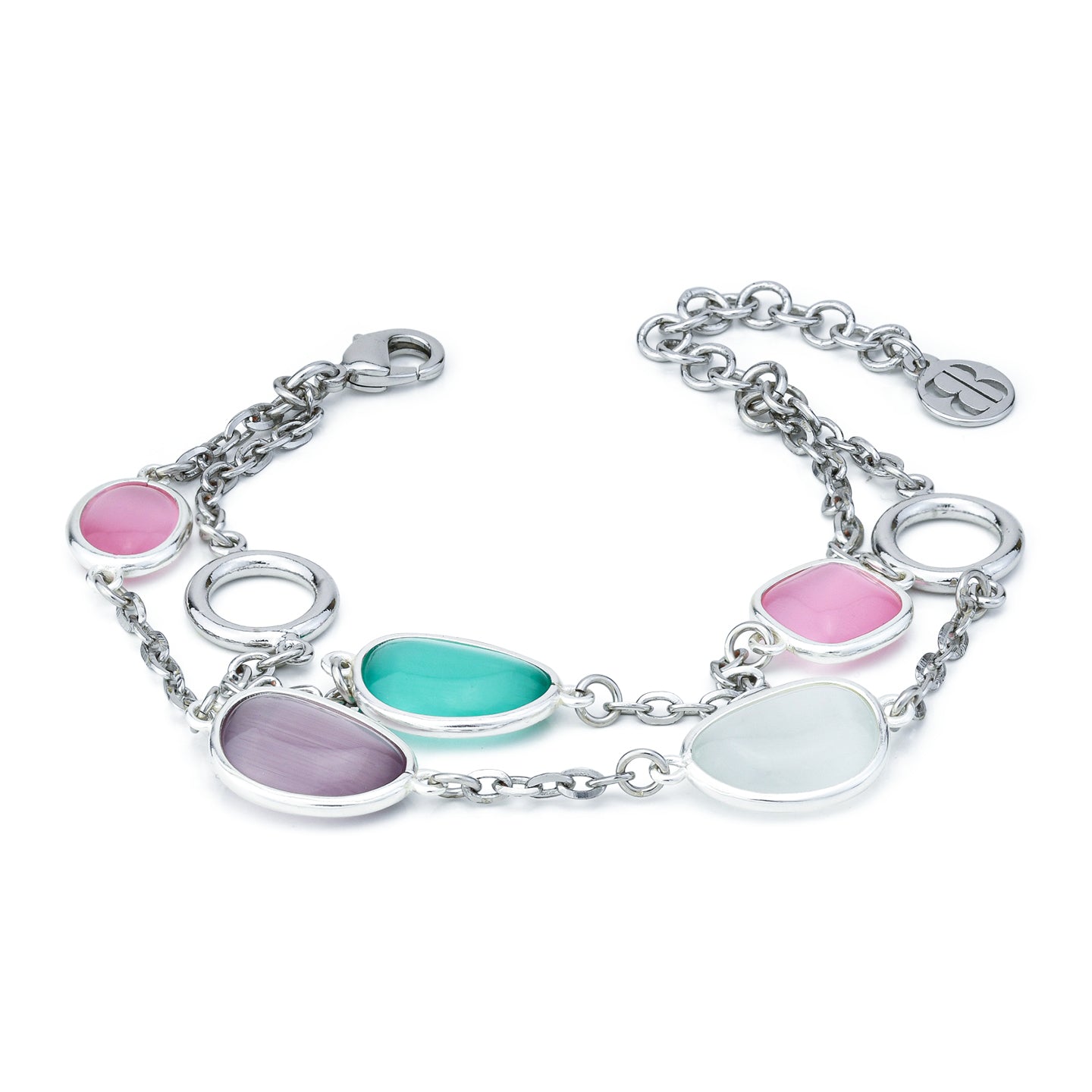 Bracciale Boccadamo a doppio filo con cristalli multicolor