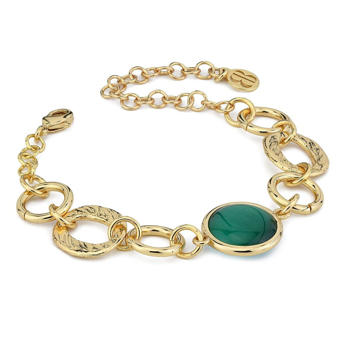 Bracciale Boccadamo placcato oro giallo con cristallo verde scuro