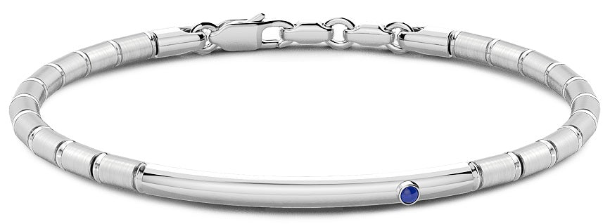 Bracciale Zancan semirigido in argento con zaffiro blu