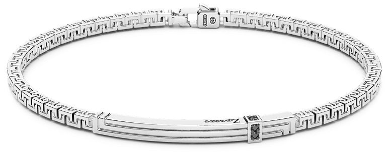 Bracciale Zancan in argento con targa e pietre nere