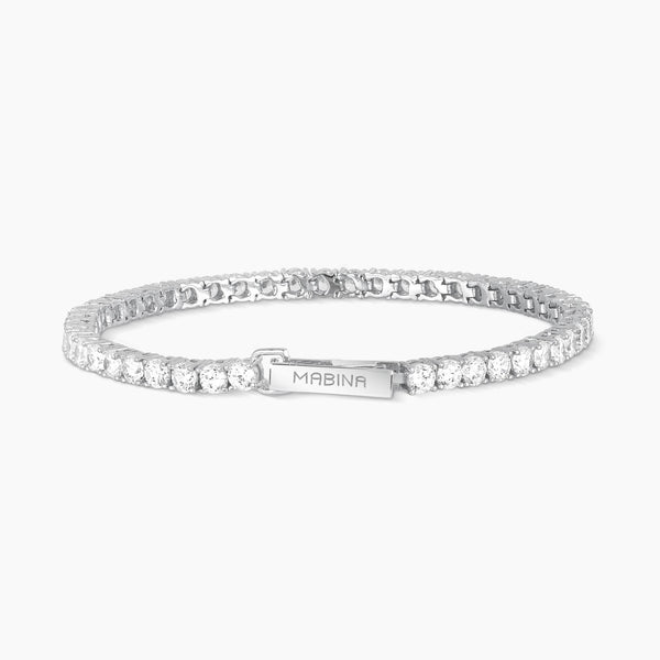 Bracciale Mabina tennis in argento con zirconi misura 17