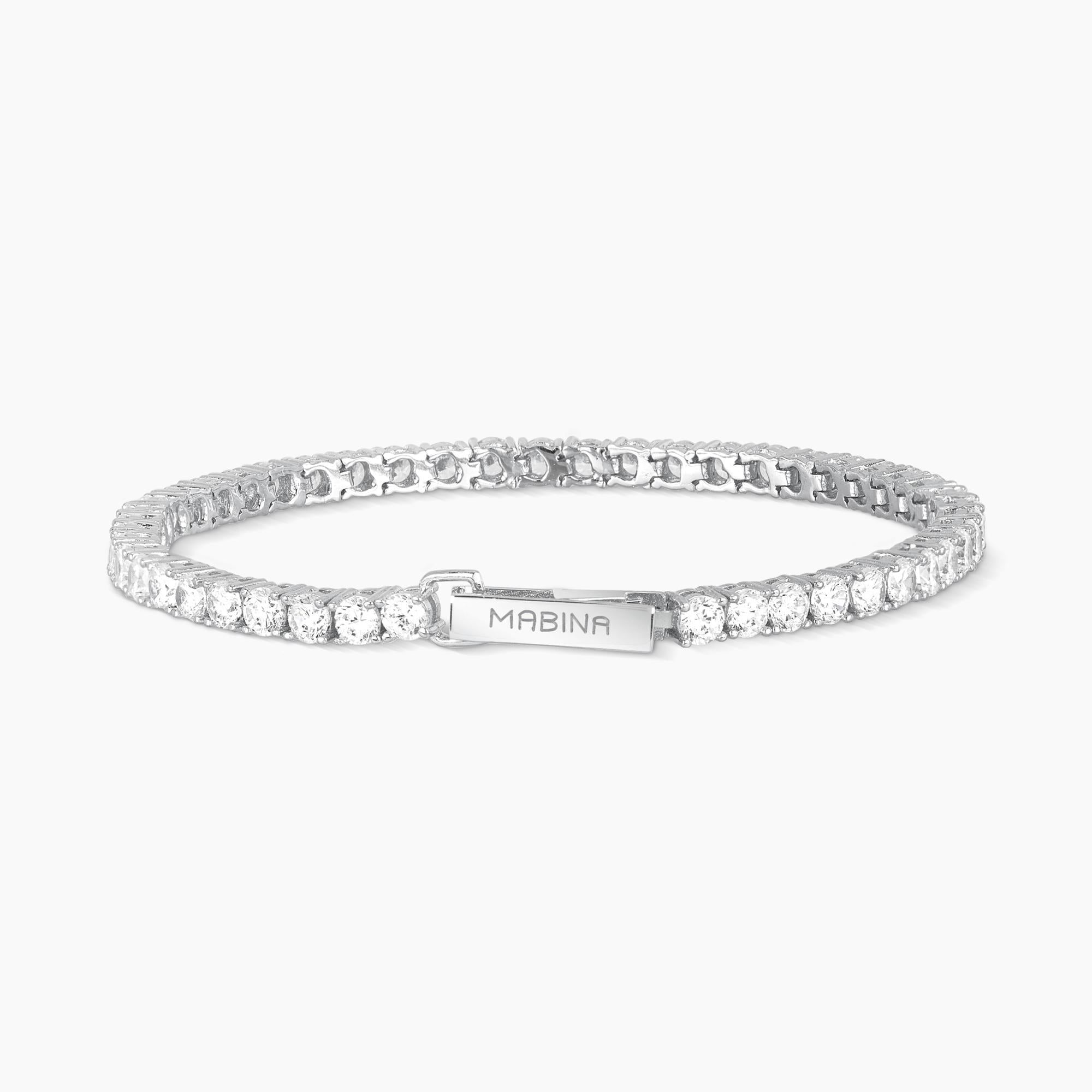 Bracciale Mabina tennis in argento con zirconi taglia M