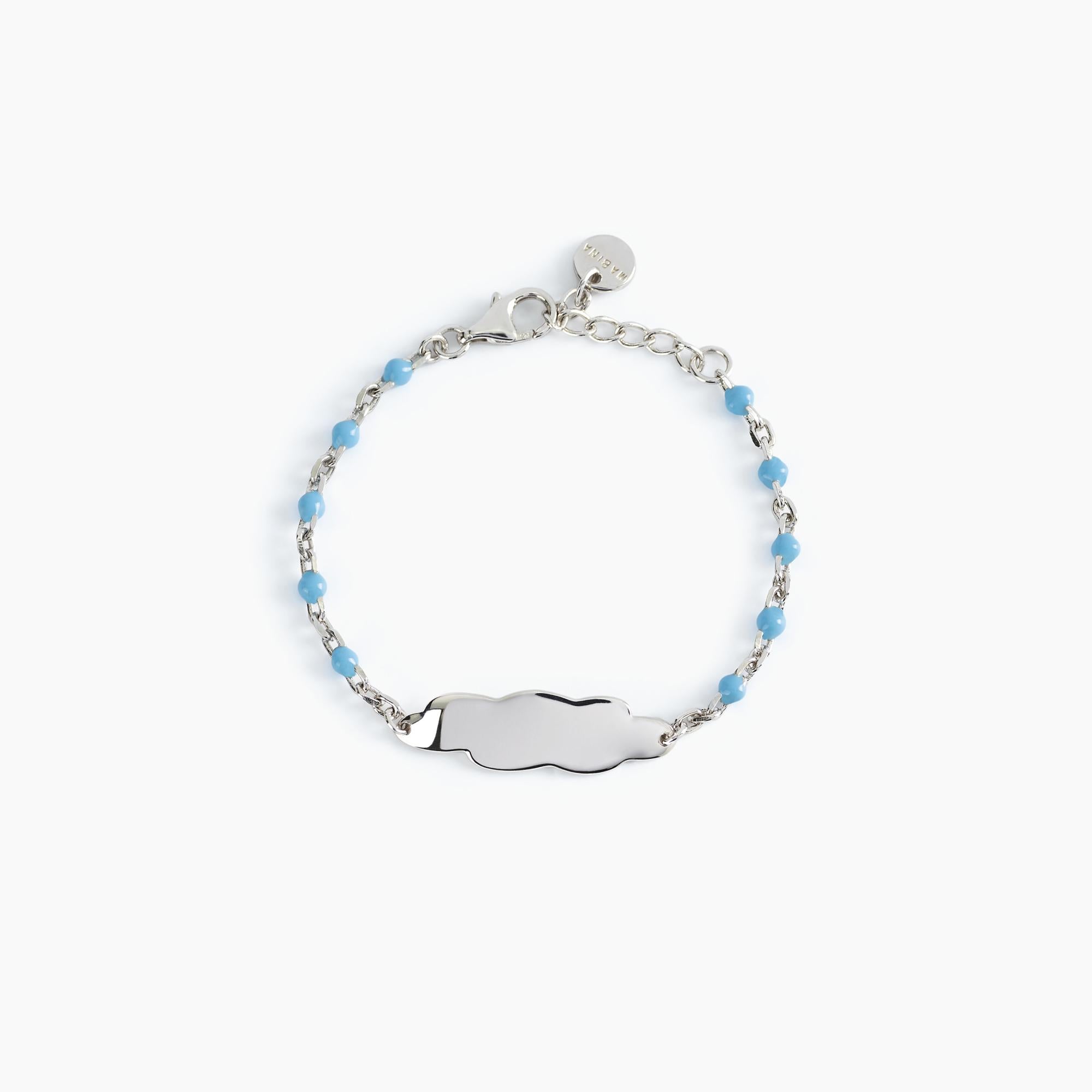 Bracciale Mabina My tag azzurro con nuvoletta incidibile