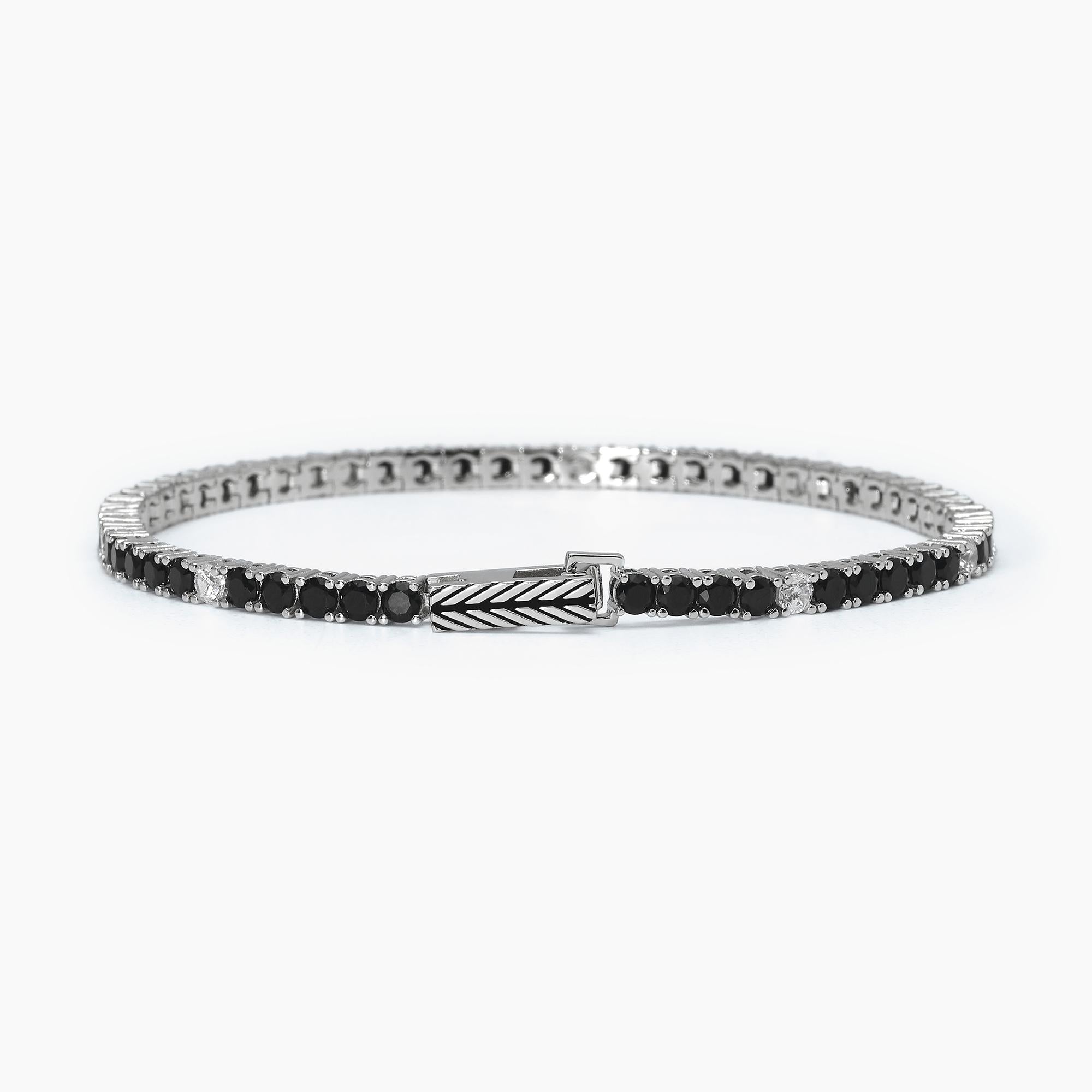 Bracciale Mabina Tennis club bianco e nero taglia S