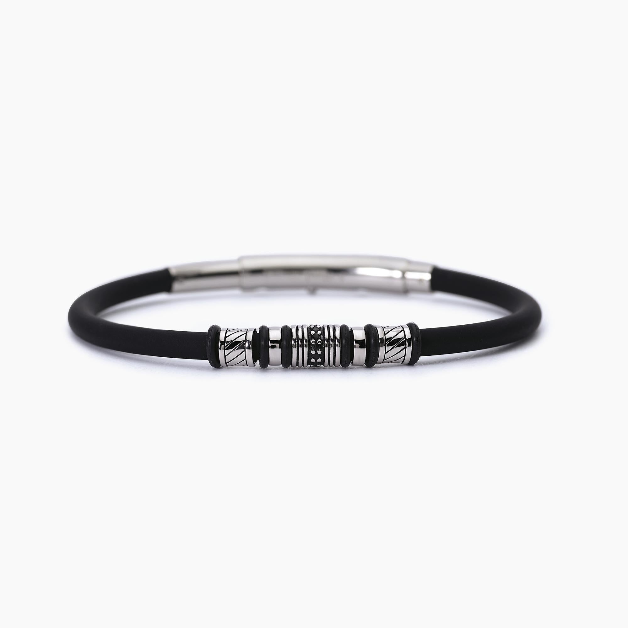 Bracciale Mabina in acciaio e silicone