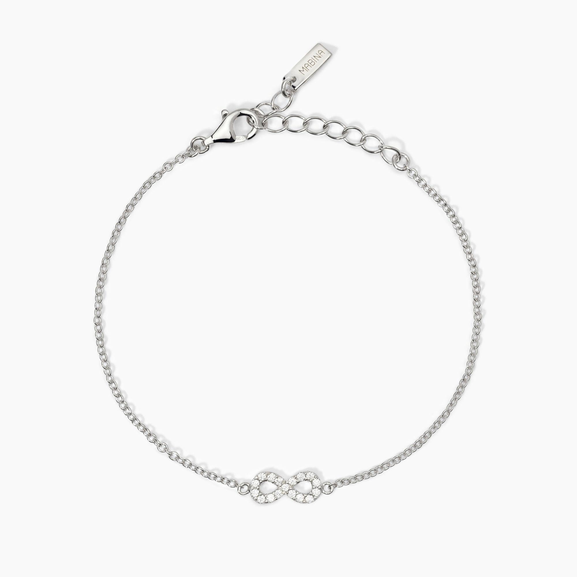 Bracciale Mabina in argento con infinito di zirconi