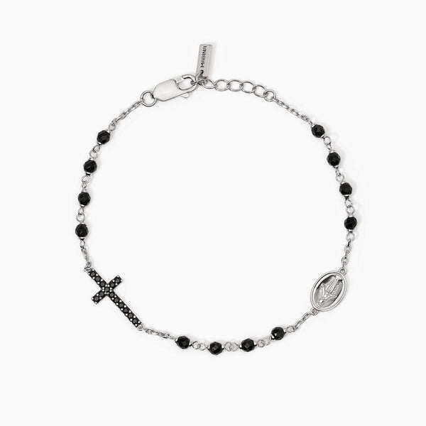 Bracciale Mabina in argento con croce e Madonnina