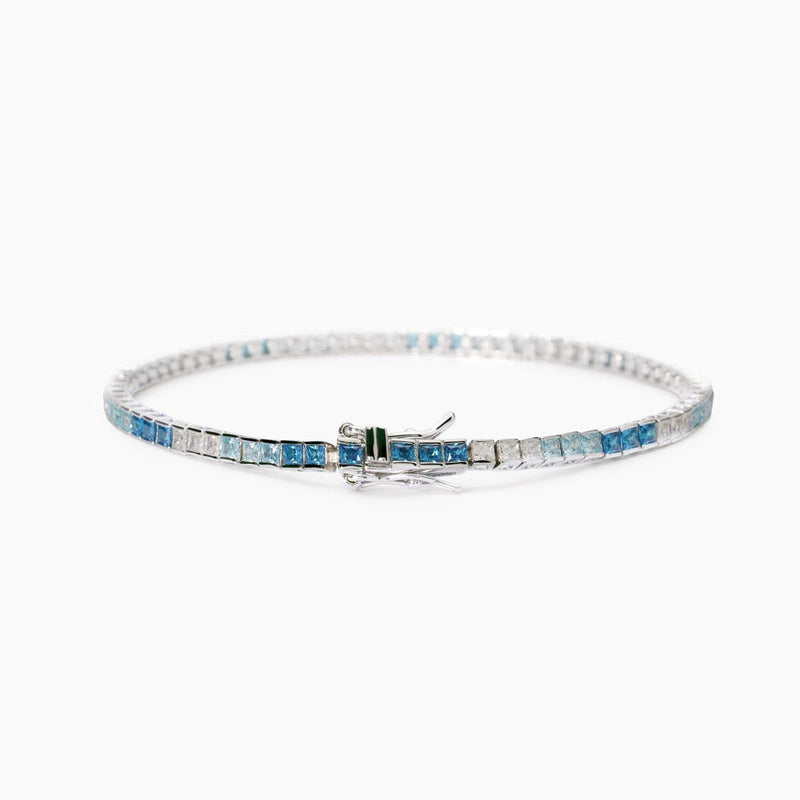 Bracciale Mabina tennis in argento con zirconi multicolor blu