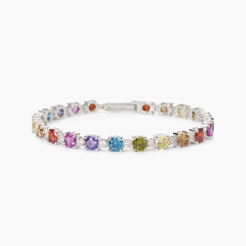 Bracciale Mabina Chapeau in argento con zirconi multicolor