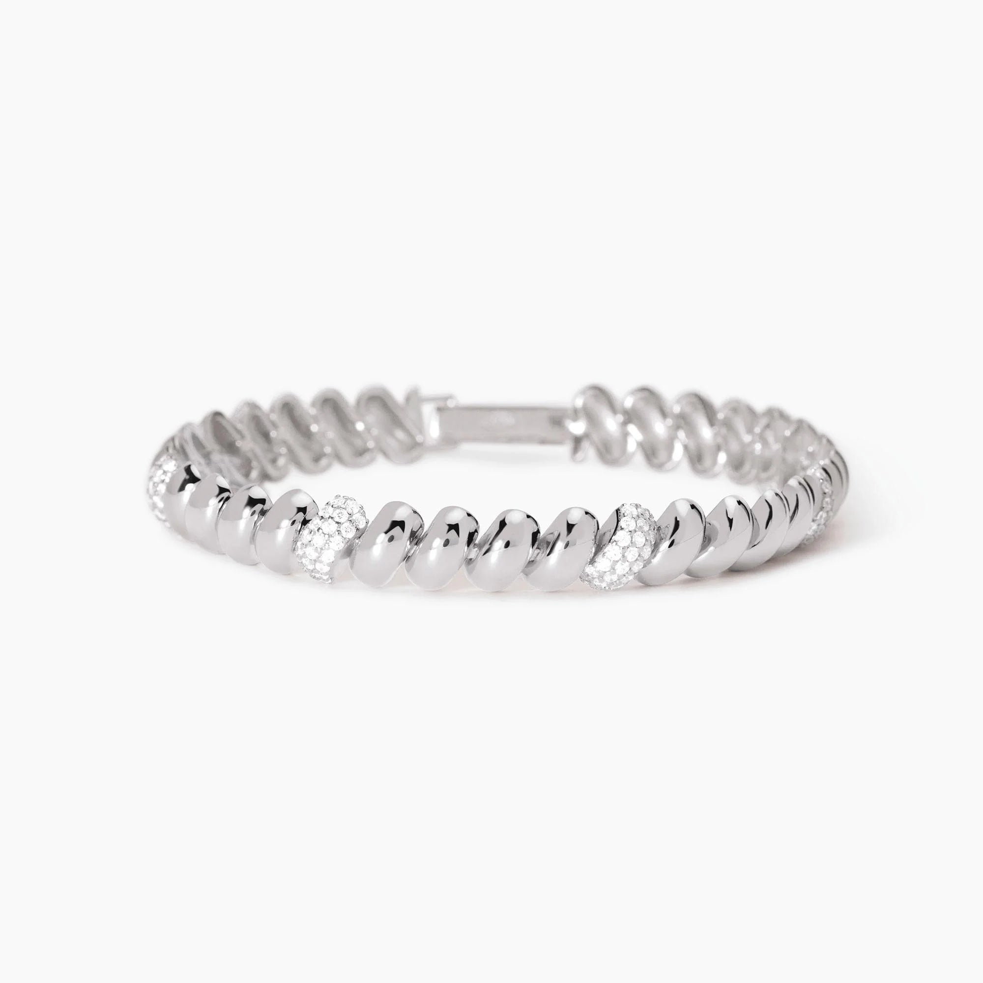 Bracciale Mabina tennis in argento con maglia San Marco e zirconi