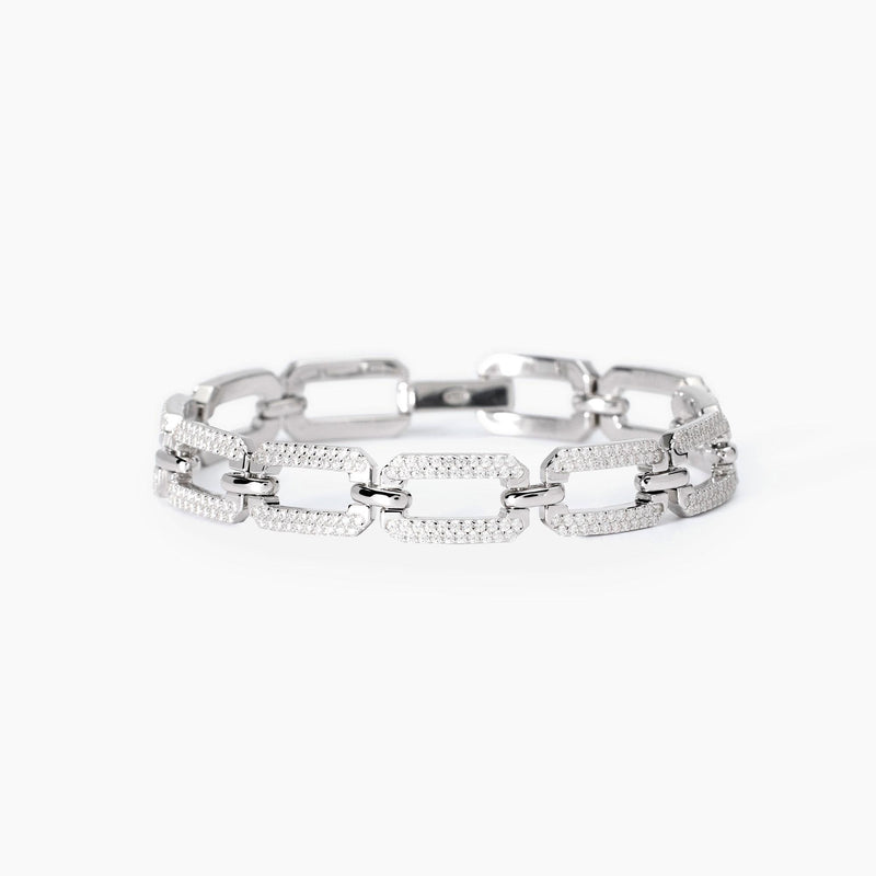 Bracciale Mabina in argento con maglie ottagonali misura 17