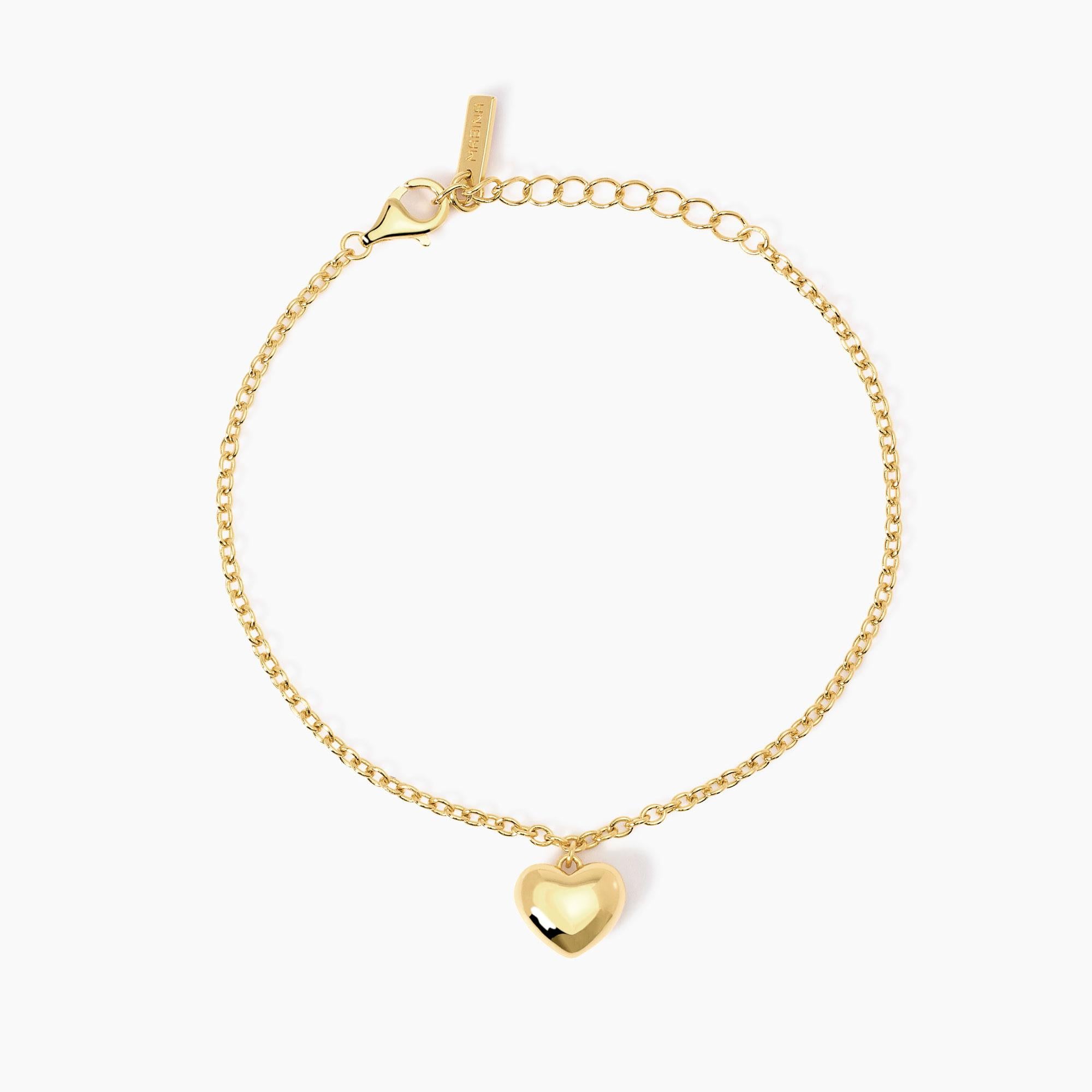 Bracciale Mabina in argento placcato oro con ciondolo cuore