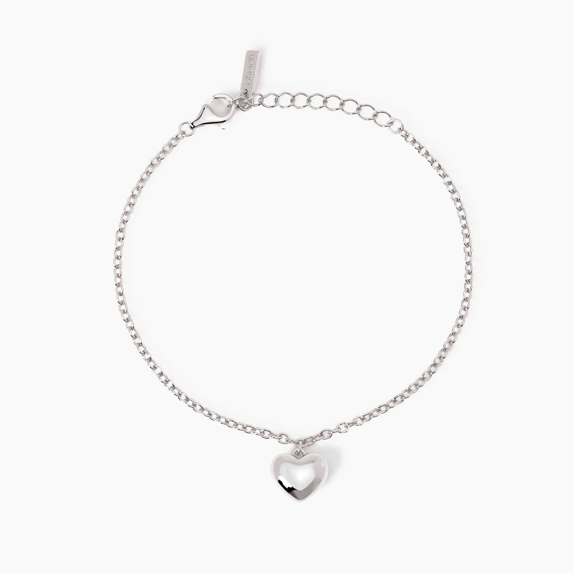 Bracciale Mabina in argento con ciondolo a cuore