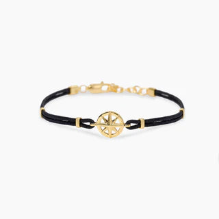 Bracciale Mabina con rosa dei venti in argento dorato