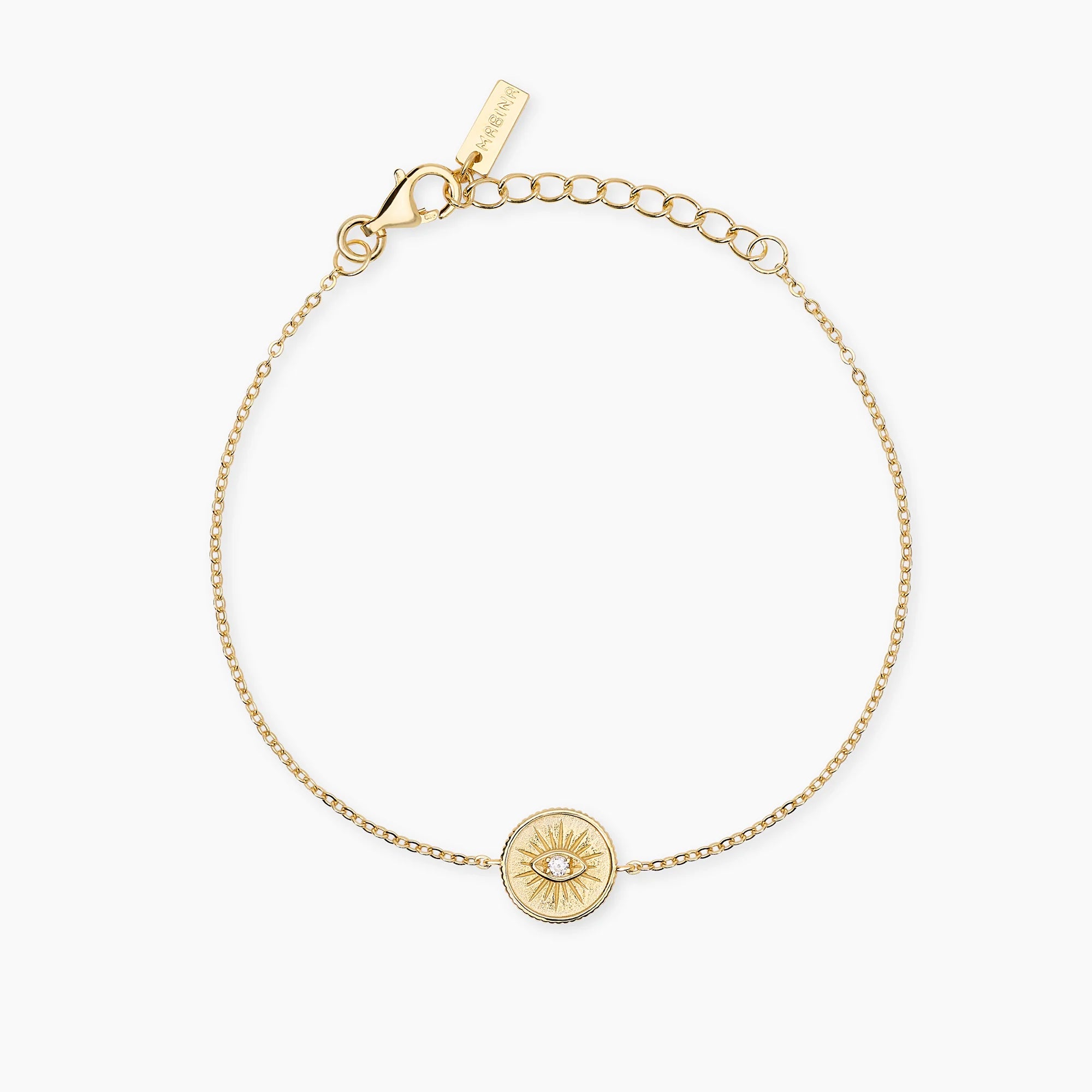 Bracciale Mabinain argento dorato con ciondolo occhio