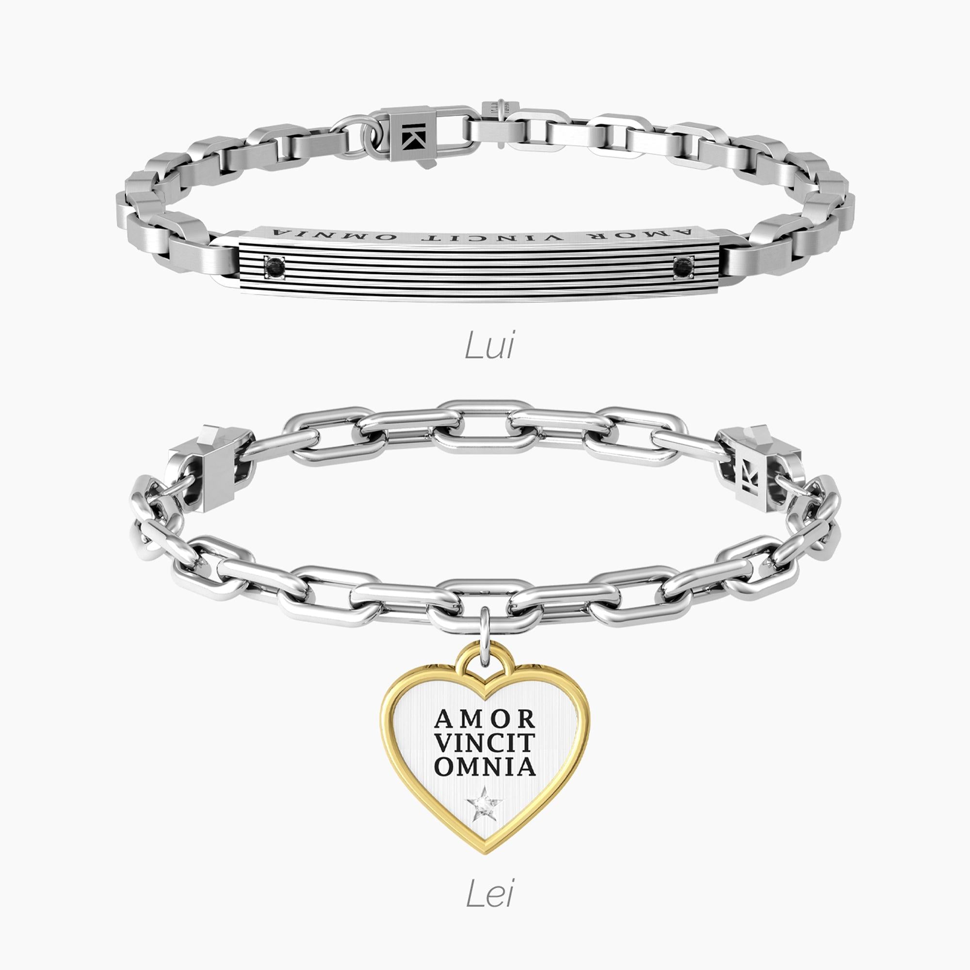 Set di due bracciale Kidult Love Lui & Lei l'amore vince tutto