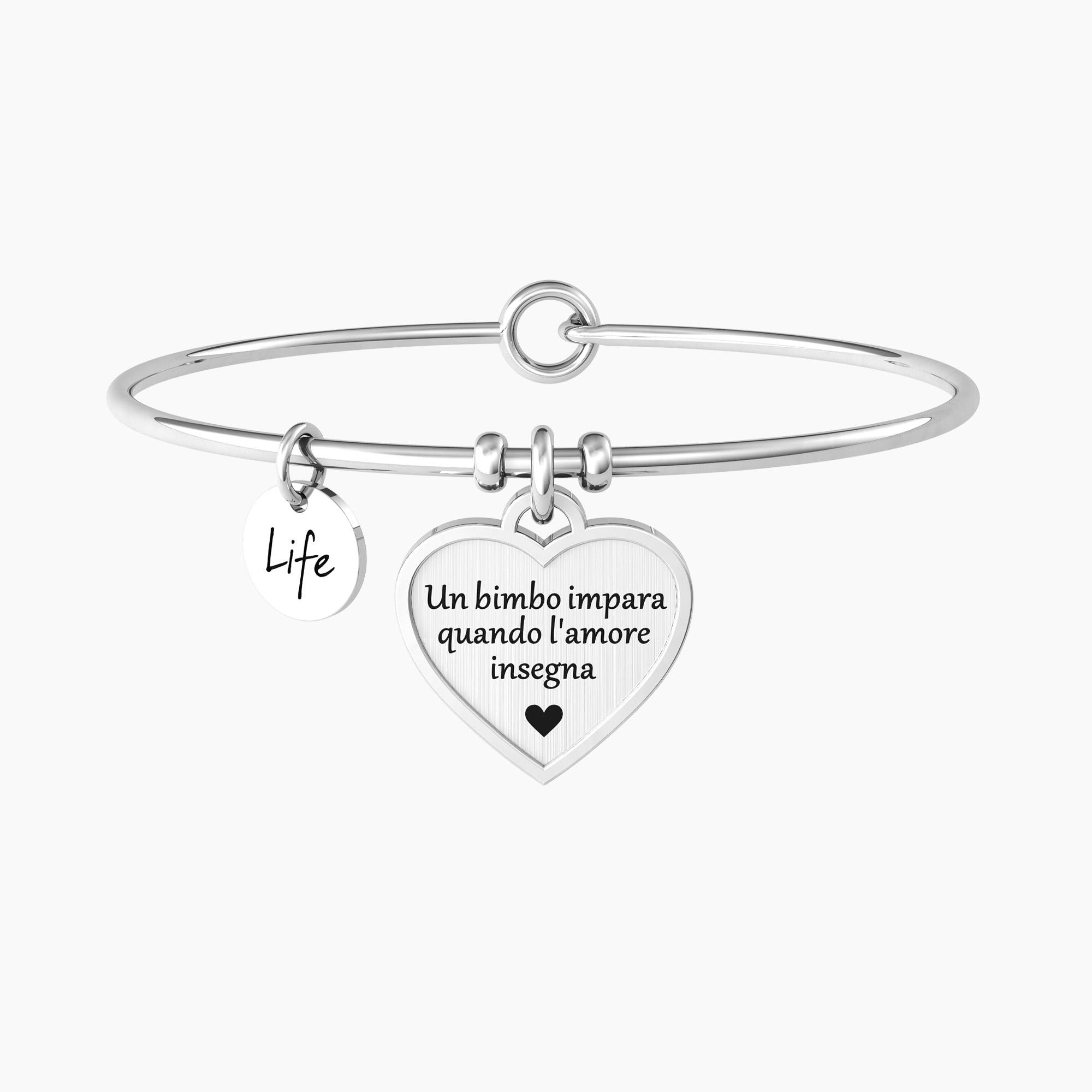 Bracciale Kidult Love lrigido con cuore inciso