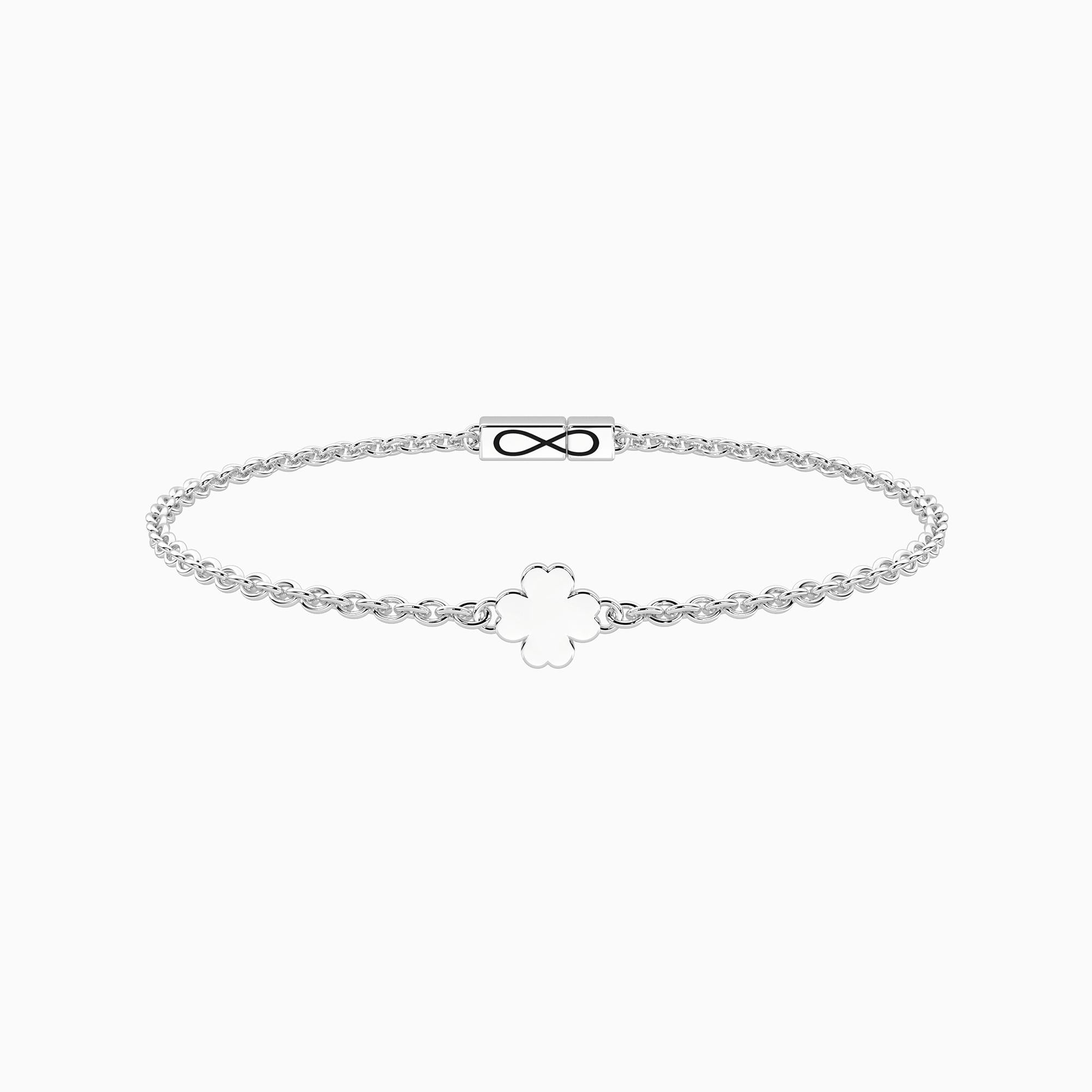 Bracciale Kidult Infinity con quadrifoglio