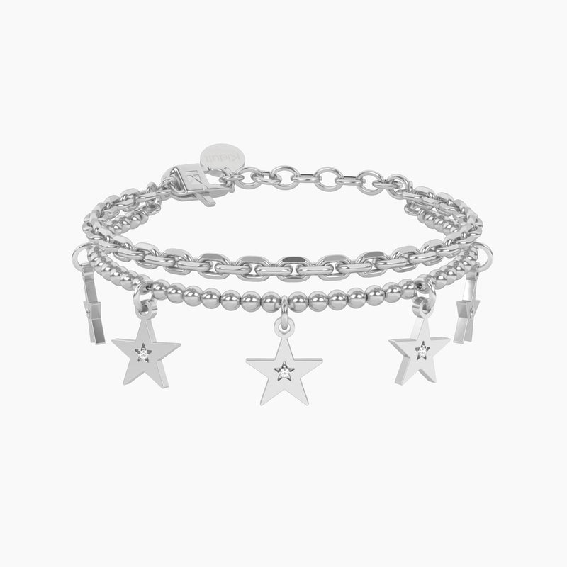 Bracciale Kidult Symbols catena forzatina e sfere con stella