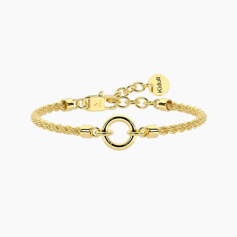 Bracciale Kidult Style componibile con catena corda in acciaio dorato