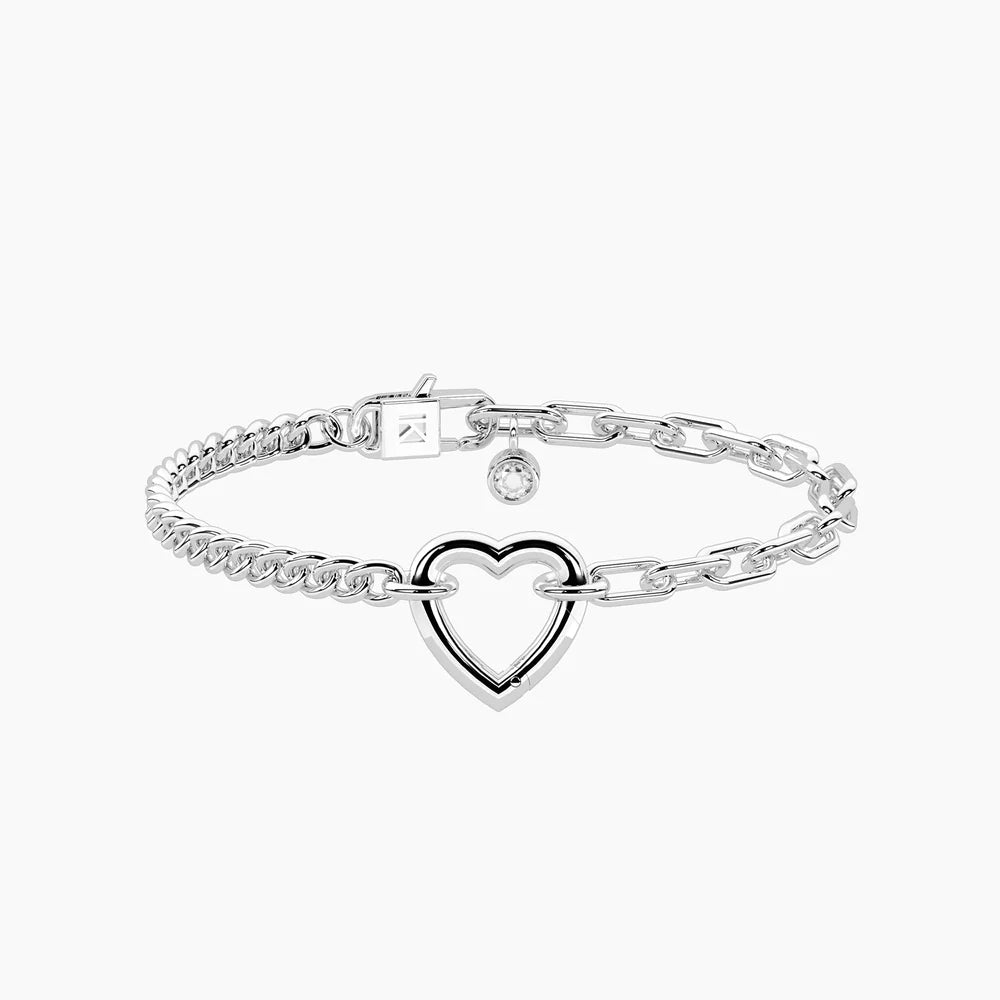 Bracciale Kidult By you componibile con catena groumette e a maglie allungate in acciaio