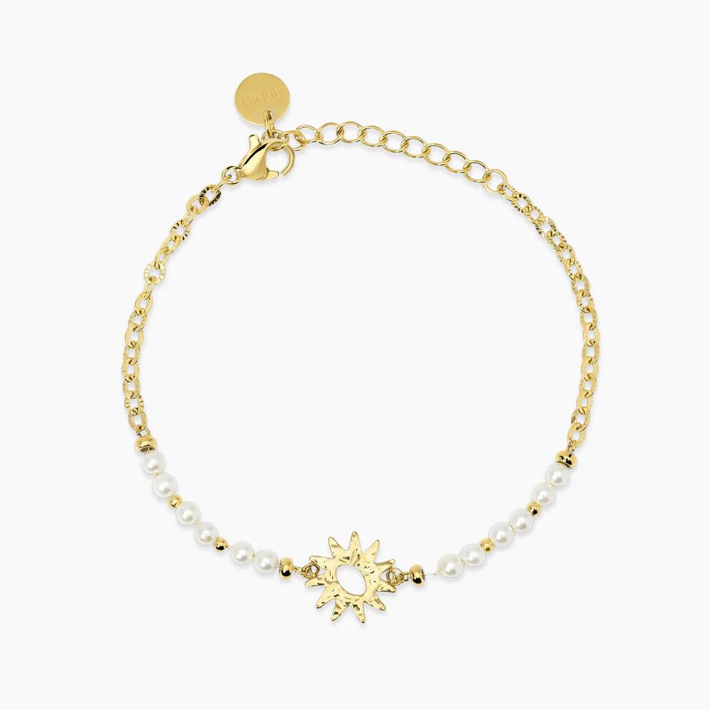 Bracciale Kidult Style con perle conchiglia e sole