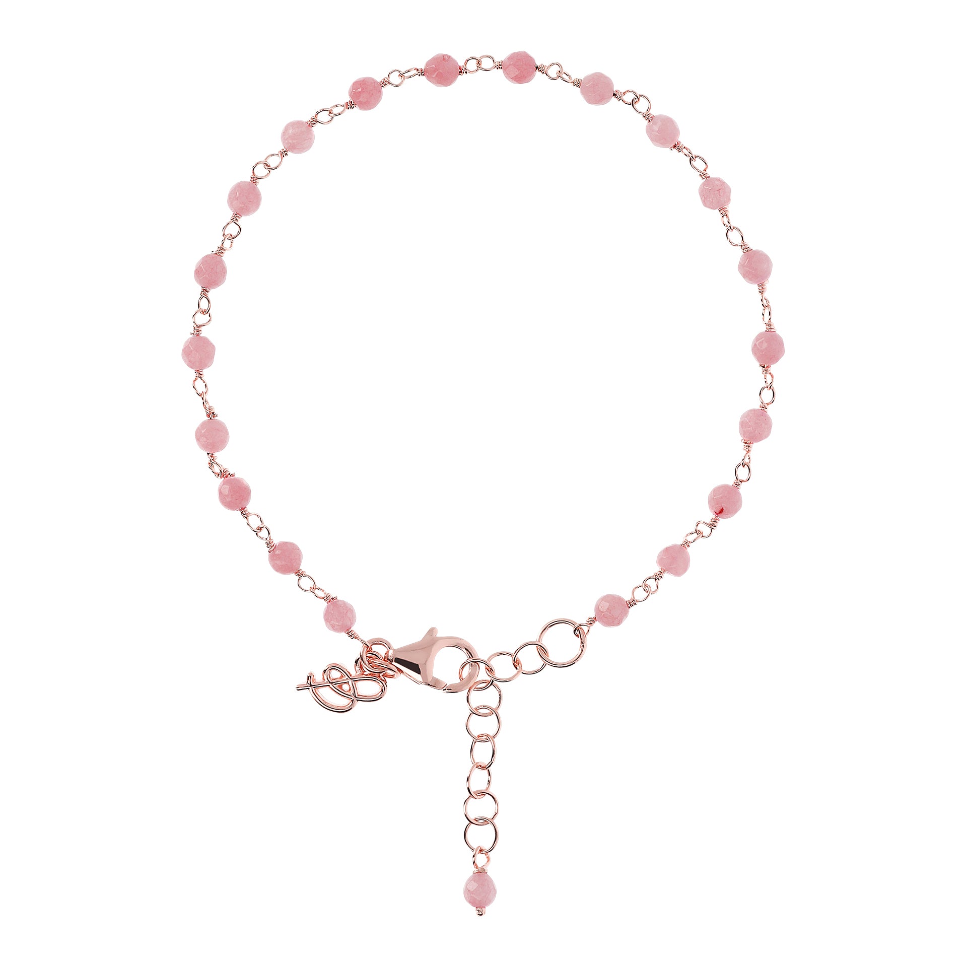 Bracciale Bronzallure golden rosé con pietre naturali rosa
