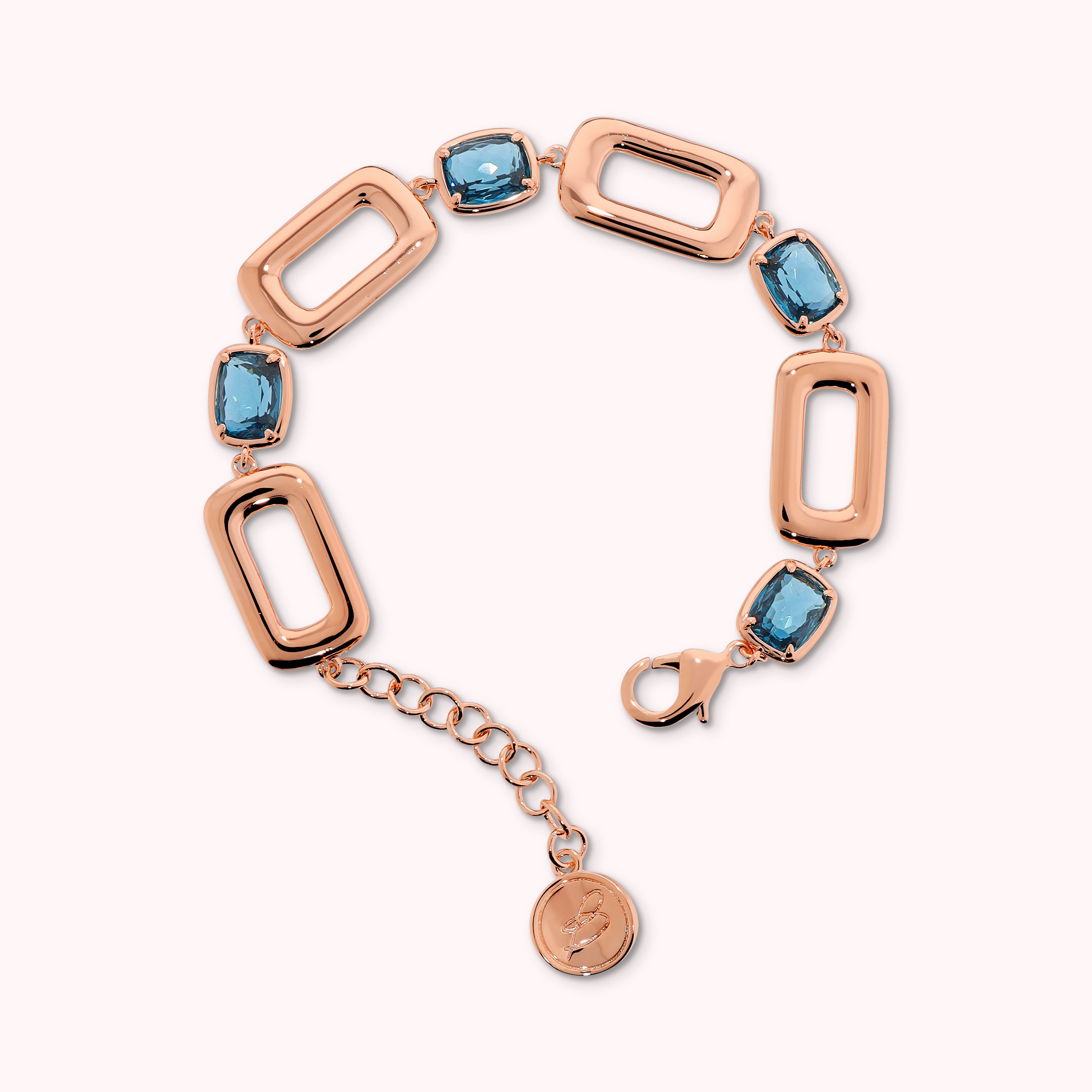 Bracciale Bronzallure golden rosé con prisma gem a baguette
