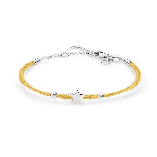 Bracciale Comete Stella con cordino giallo