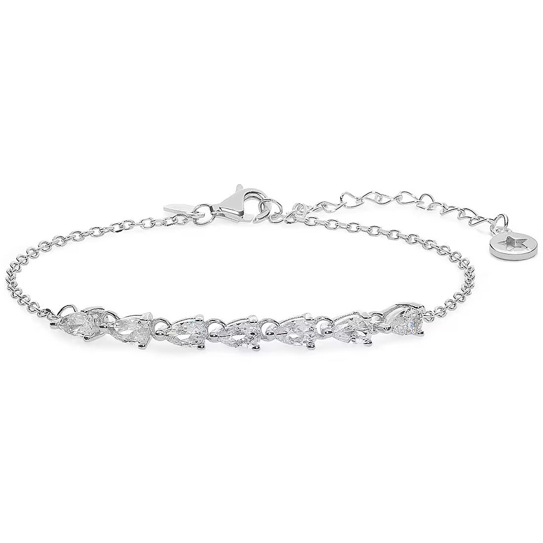 Bracciale Comete Farfalle in argento con cristalli bianchi
