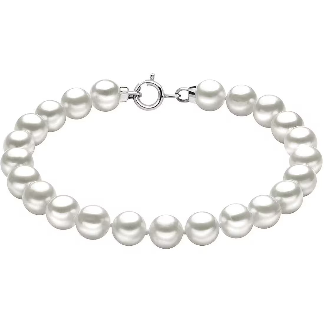Bracciale Comete Easy Basic in oro bianco con perle