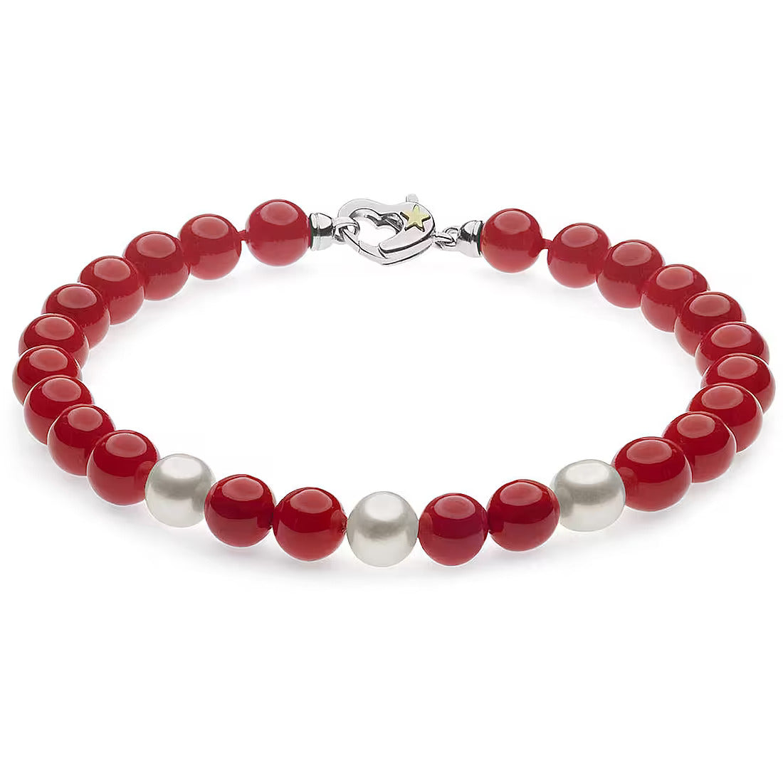 Bracciale Comete Fantasia di Perle in argento e stella in oro giallo