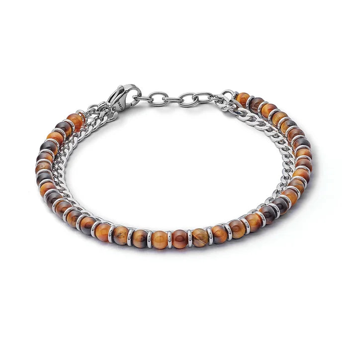 Bracciale Comete in acciaio Occhio di tigre