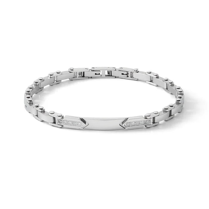 Bracciale Comete in acciaio e zirconi