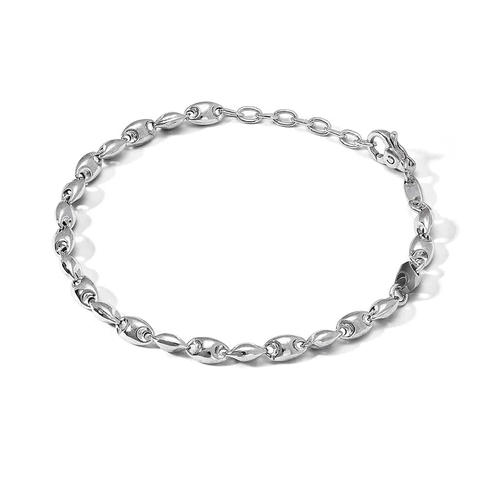 Bracciale Comete in argento con elementi di ceramica nera