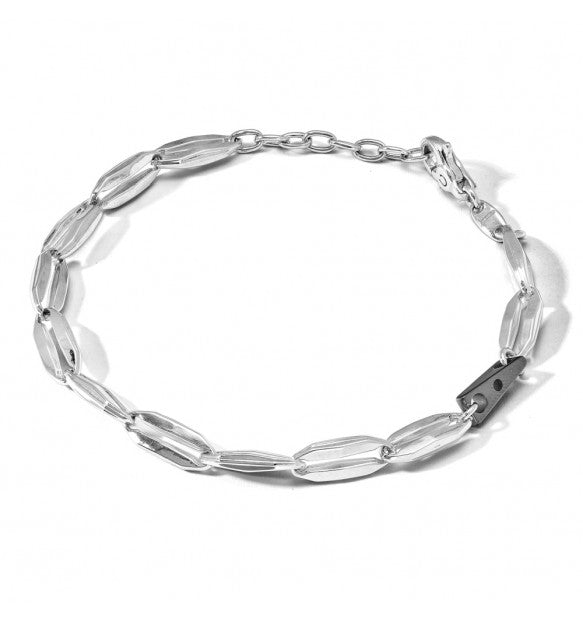 Bracciale Comete in argento con elemento in ceramica nera