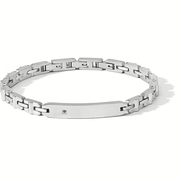 Bracciale Comete in acciaio con zircone nero