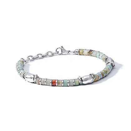 Bracciale Comete in acciaio con amazzonite