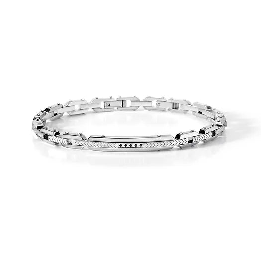 Bracciale Comete in acciaio con spinelli