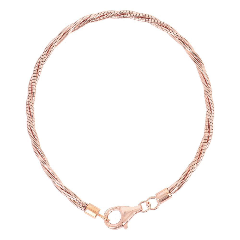 Bracciale Pesavento DNA Spring in argento laminato rosa intrecciato